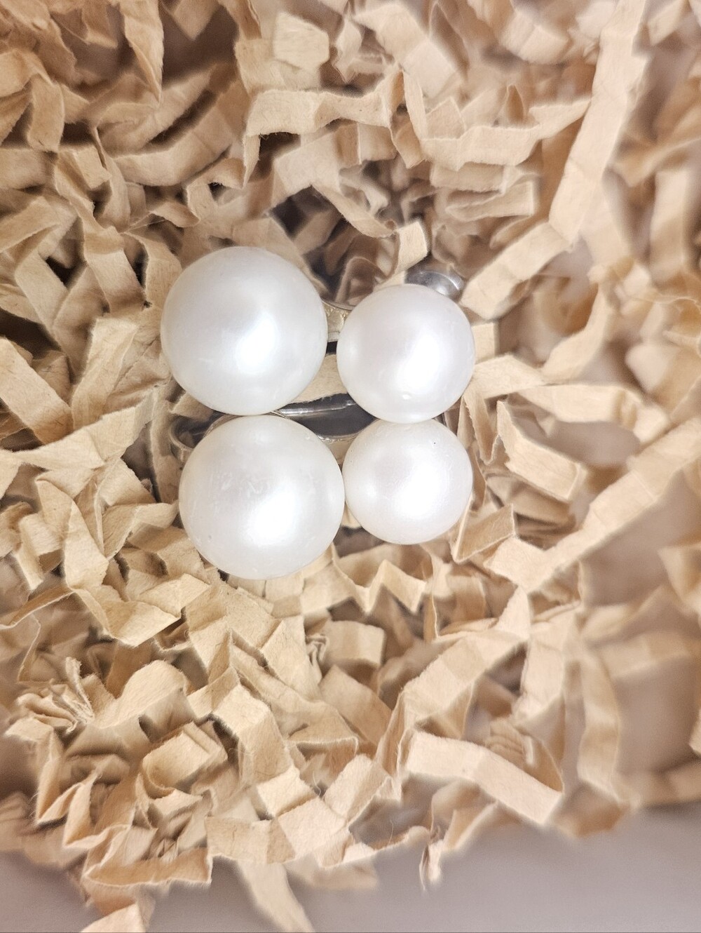 Vintage Double Pearl Screw Back Earrings
